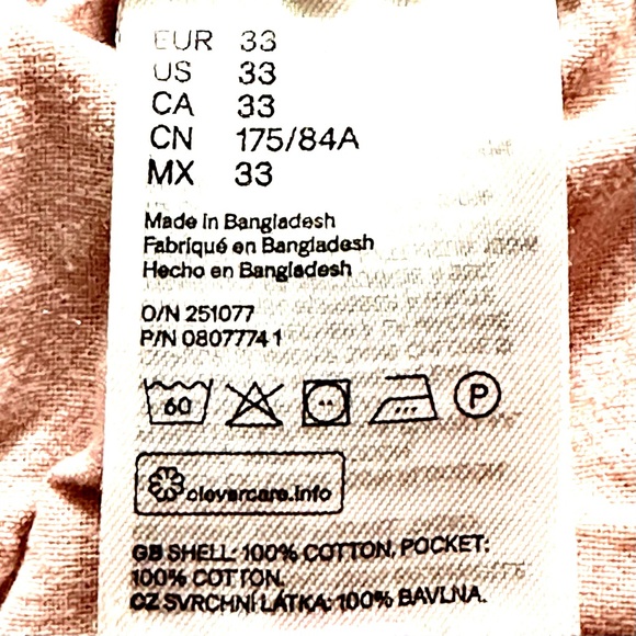 Men’s H& M Divided Light Pink Elastic Ankles Lightweight Joggers Size 33x30 - Picture 5 of 7